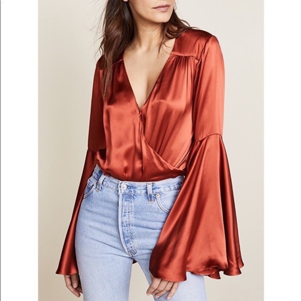 Caroline Constas - Bell-sleeved bodysuit / Small / NWT